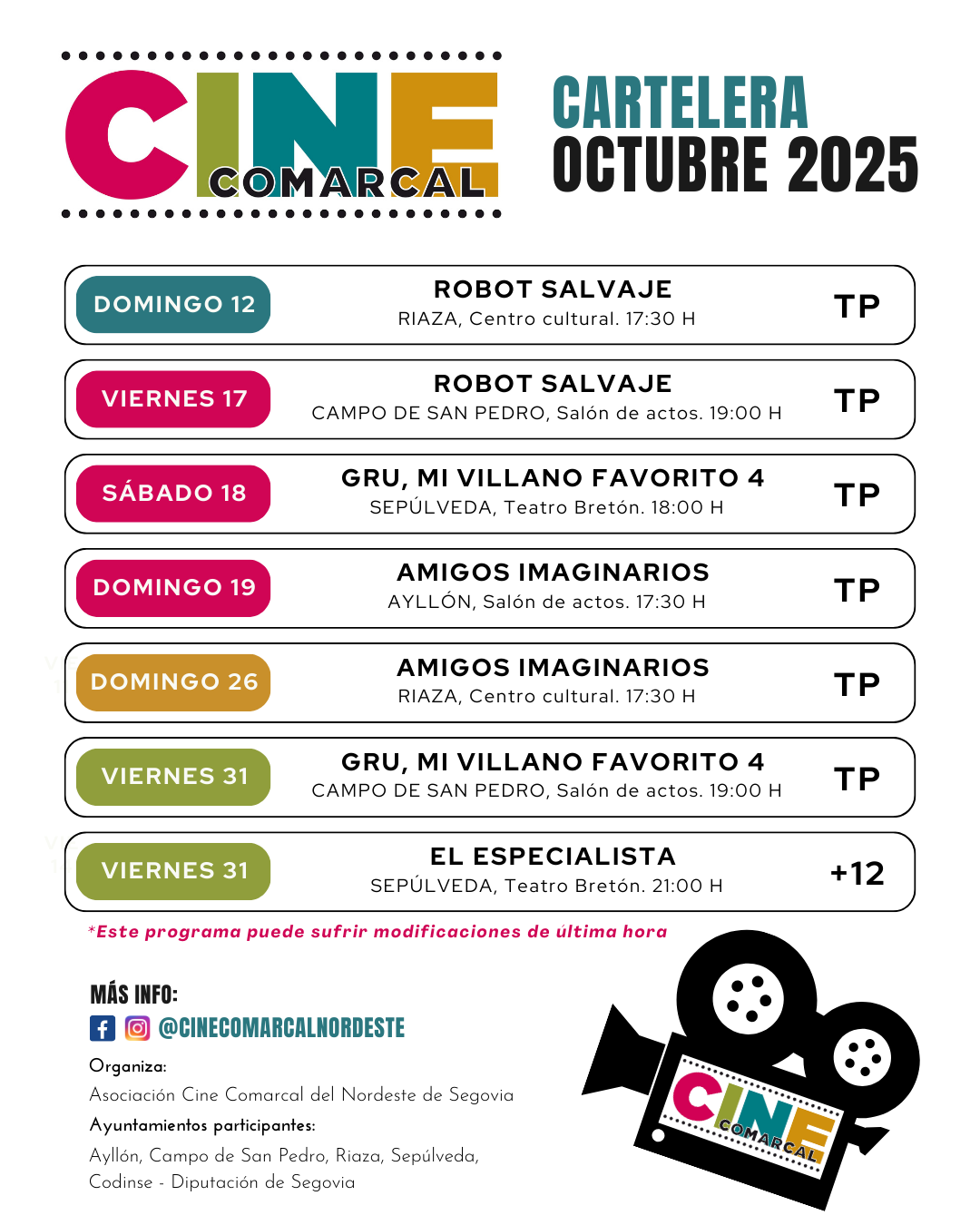 Cartelera octubre 