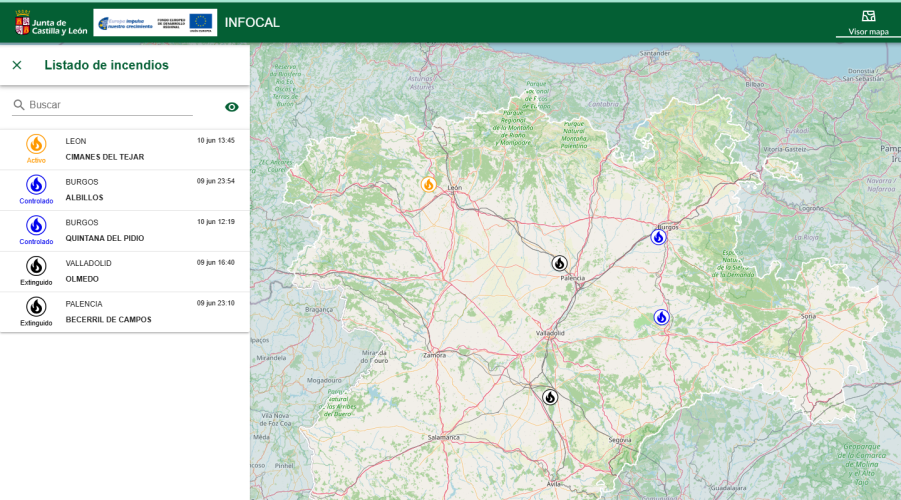 Captura de pantalla de la web INFORCYL