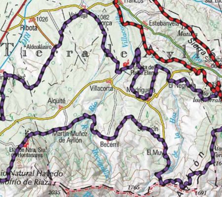 Mapa de la ruta Segovia Bike GR 6, de Grado del Pico a Riaza.