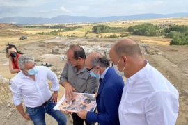 Visita de la Diputación Provincial de Segovia al yacimiento arqueológico de Confloenta en 2021.