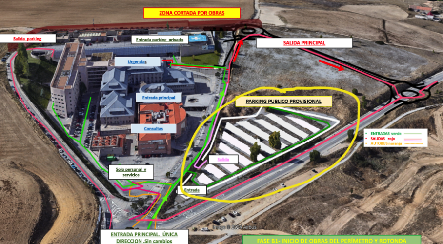 Plano de accesos al Hospital