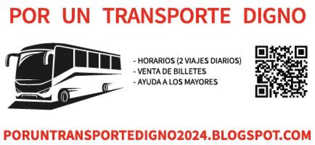 Pancarta de la Plataforma por un Transporte Digno